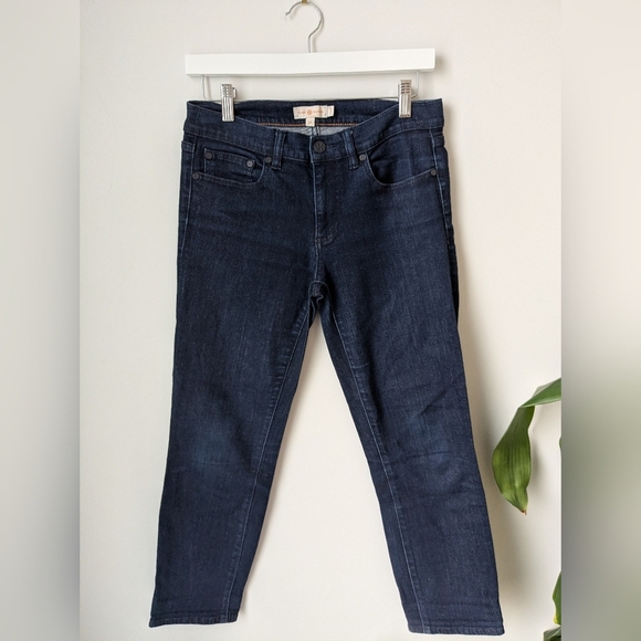 Tory Burch Cropped Skinny Jeans Dark Blue Wash – Size 28 - Picture 1 of 8